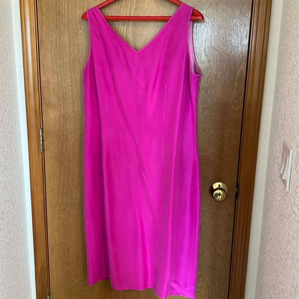 Vintage Evan-Picone Pink Silk Dress size 14